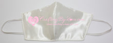 Load image into Gallery viewer, White Satin Professionally Handcrafted Fitted Face Masks