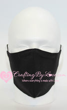 Load image into Gallery viewer, Black Professionally Handcrafted Fitted Face Masks