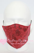 Load image into Gallery viewer, Roses Professionally Handcrafted Fitted Face Masks