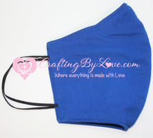 Load image into Gallery viewer, Blue Professionally Handcrafted Fitted Face Masks