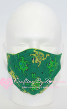 Load image into Gallery viewer, Playful Frogs Professionally Handcrafted Fitted Face Masks