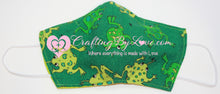 Load image into Gallery viewer, Playful Frogs Professionally Handcrafted Fitted Face Masks