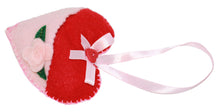 Load image into Gallery viewer, Felted Rose Pocket Hanging Heart Ornament Decor