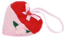 Load image into Gallery viewer, Felted Rose Pocket Hanging Heart Ornament Decor