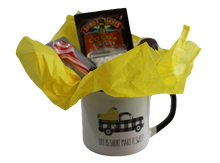 Load image into Gallery viewer, Little Blank & White Plaid Truck with Lemons in the Bed Cocoa Gift Mug or Cup