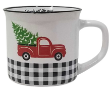 Load image into Gallery viewer, Little Red Plaid Truck Coffee & Hazelnut Creamers Gift Mug or Cup