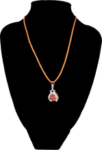Load image into Gallery viewer, Dark Orange Hands Holding the World Corded Necklace