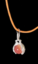 Load image into Gallery viewer, Orange Hands Holding the World Corded Necklace