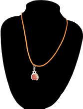 Load image into Gallery viewer, Orange Hands Holding the World Corded Necklace