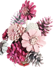 Load image into Gallery viewer, Handcrafted Pine Cone Bouquet in Love Tin