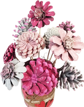 Load image into Gallery viewer, Handcrafted Pine Cone Bouquet in Love Tin