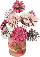 Load image into Gallery viewer, Handcrafted Pine Cone Bouquet in Love Tin