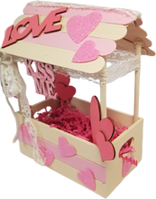 Load image into Gallery viewer, Love Shack Kissing Booth Heart Themed Shabby Chic Candy Filled Box