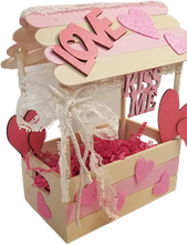 Load image into Gallery viewer, Love Shack Kissing Booth Heart Themed Shabby Chic Candy Filled Box