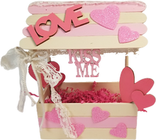 Load image into Gallery viewer, Love Shack Kissing Booth Heart Themed Shabby Chic Candy Filled Box