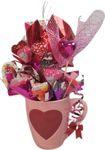Load image into Gallery viewer, Valentine's Day Pink Heart Candy Filled Gift Cup Mug