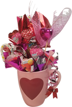 Load image into Gallery viewer, Valentine's Day Pink Heart Candy Filled Gift Cup Mug