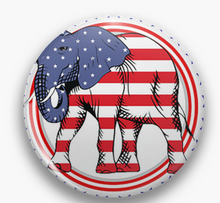 Load image into Gallery viewer, (3Pk) "Republican Pride" Stars & Stripes Patriotic Republican Elephant 1" Pinback Pins or Magnets