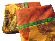 Load image into Gallery viewer, Set of 2 Roses in Fall with Gold Trimmed Leafs Pillowcases French Seams