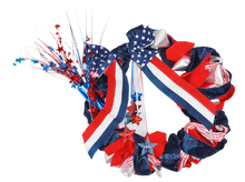 Load image into Gallery viewer, USA Patriotic, 4th of July, Memorial Day, Veterans Day Red White and Blue Wreath