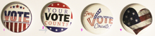 Load image into Gallery viewer, 3 VOTE USA Patriotic Love Hearts Pinback Buttons or Magnets
