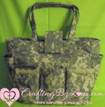 Load image into Gallery viewer, Huge Handcrafted Army Camo Tote bag with Lots of Pockets