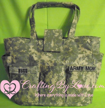 Load image into Gallery viewer, Huge Handcrafted Army Camo Tote bag with Lots of Pockets