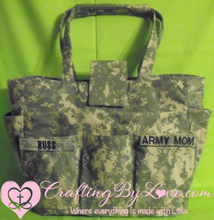 Load image into Gallery viewer, Huge Handcrafted Army Camo Tote bag with Lots of Pockets