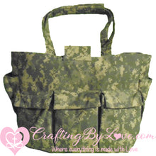 Load image into Gallery viewer, Huge Handcrafted Army Camo Tote bag with Lots of Pockets