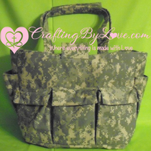 Load image into Gallery viewer, Huge Handcrafted Army Camo Tote bag with Lots of Pockets