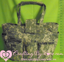 Load image into Gallery viewer, Huge Handcrafted Army Camo Tote bag with Lots of Pockets