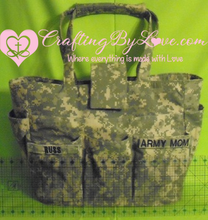 Load image into Gallery viewer, Huge Handcrafted Army Camo Tote bag with Lots of Pockets