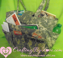 Load image into Gallery viewer, Huge Handcrafted Army Camo Tote bag with Lots of Pockets