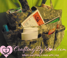Load image into Gallery viewer, Huge Handcrafted Army Camo Tote bag with Lots of Pockets