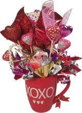 Load image into Gallery viewer, Valentine's Day XOXO Red Heart Candy Filled Gift Cup Mug