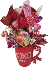Load image into Gallery viewer, Valentine's Day XOXO Red Heart Candy Filled Gift Cup Mug