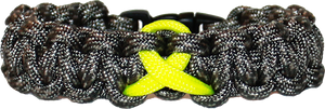 Army Camouflage w/ Neon Yellow Support Ribbon Paracord Bracelet