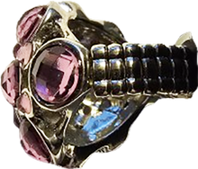 Load image into Gallery viewer, BoHo Chunky Adjustable Ring Pink Diamond Cut Sets Style
