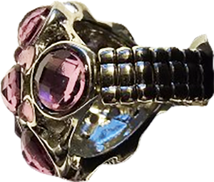 BoHo Chunky Adjustable Ring Pink Diamond Cut Sets Style