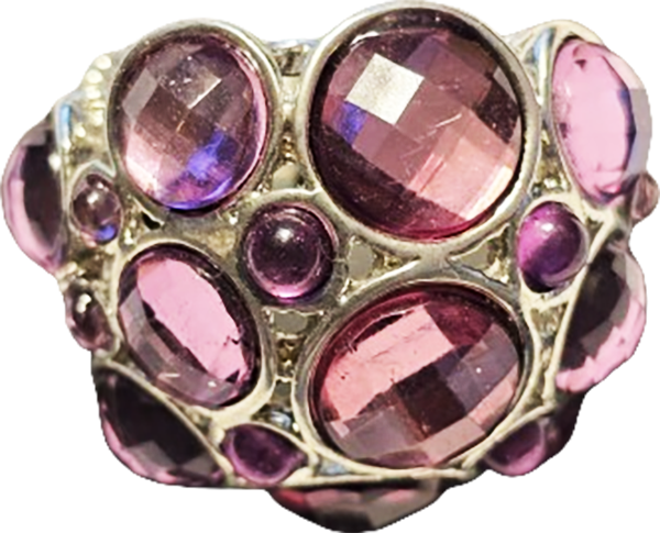 BoHo Chunky Adjustable Ring Pink Diamond Cut Sets Style