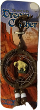 Load image into Gallery viewer, White Buffalo Dream Catcher With Brown Suede and Feathers
