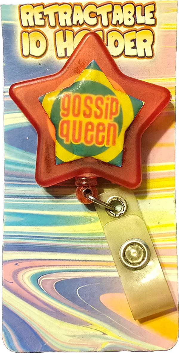 Gossip Queen Badge Holder Retractable ID Holder NIP!