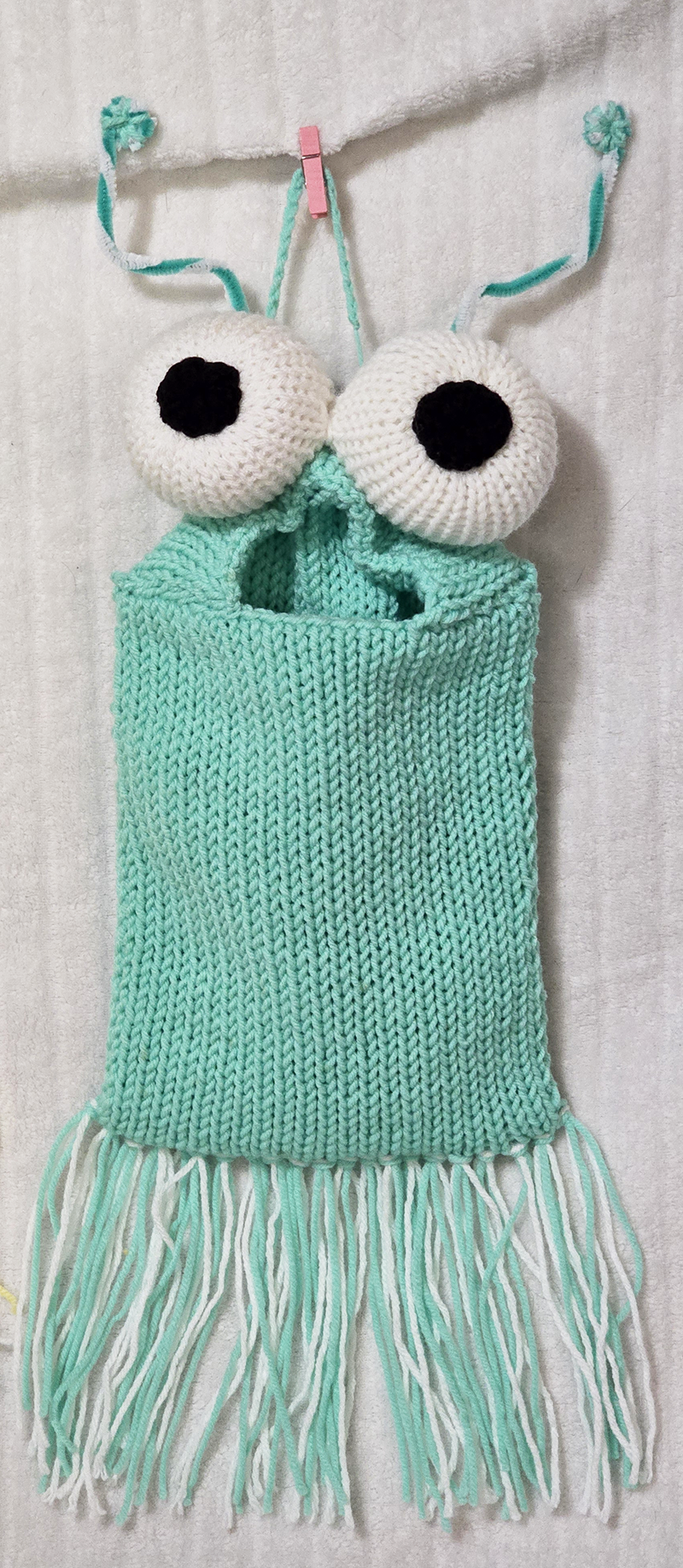 Yip-Yip Doll Teal Green/White Cuddle PJ and Snack Trinket Overnight Toy or Decor