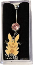 Load image into Gallery viewer, Happy Bunny Hi Loser Bellyring Belly Ring Jewelry
