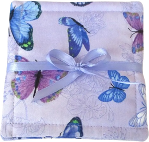 (4) 5" x 5" Handcrafted Lilac Butterflies Butterfly Coasters Super Absorbent Coasters Set of 4