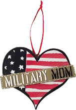 Load image into Gallery viewer, Military Mom Heart Ornament Army Air Force Navy Marines
