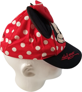 Walt Disney World Parks MINNIE MOUSE Ears Red Polka Dot Toddler Baseball Cap Hat