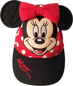 Walt Disney World Parks MINNIE MOUSE Ears Red Polka Dot Toddler Baseball Cap Hat