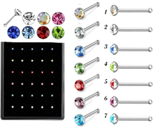 Load image into Gallery viewer, Nose Bones Studs Body Jewelry - Clear #2
