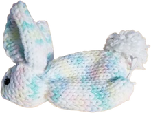 Load image into Gallery viewer, Pastels in Green, pink, white, yellow Bunny Knitted Surprise Tummy Bunny Rabbits Handcrafted Elegance
